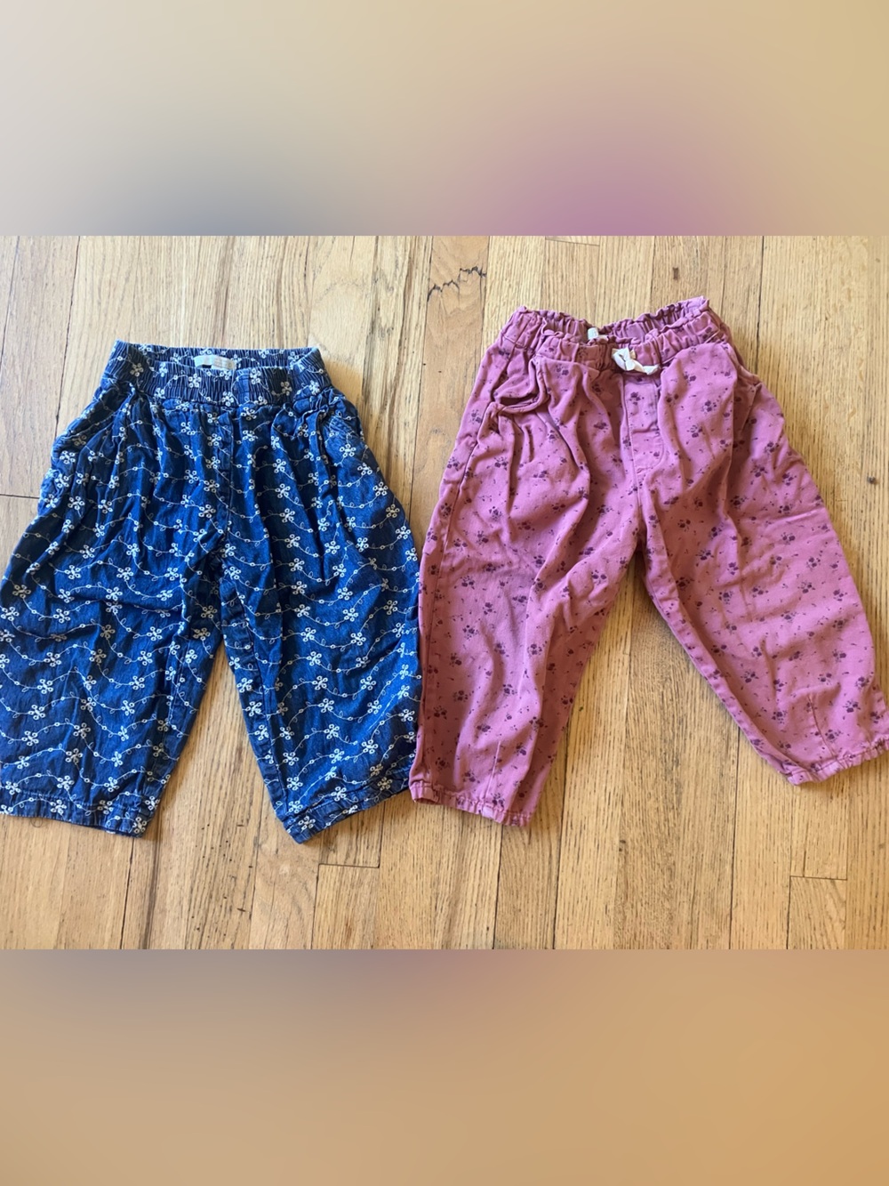 Two Zara barrel pants for toddlers